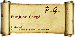 Purjusz Gergő névjegykártya